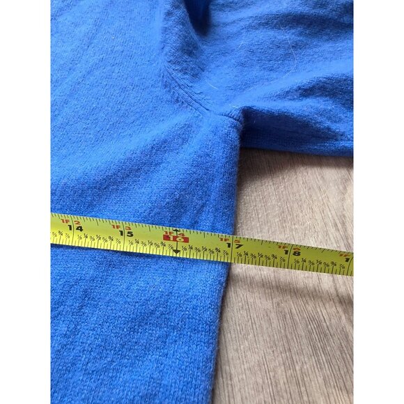L.L. Bean Womens Petite Medium Blue 100% Cashmere Sweater - Picture 7 of 7